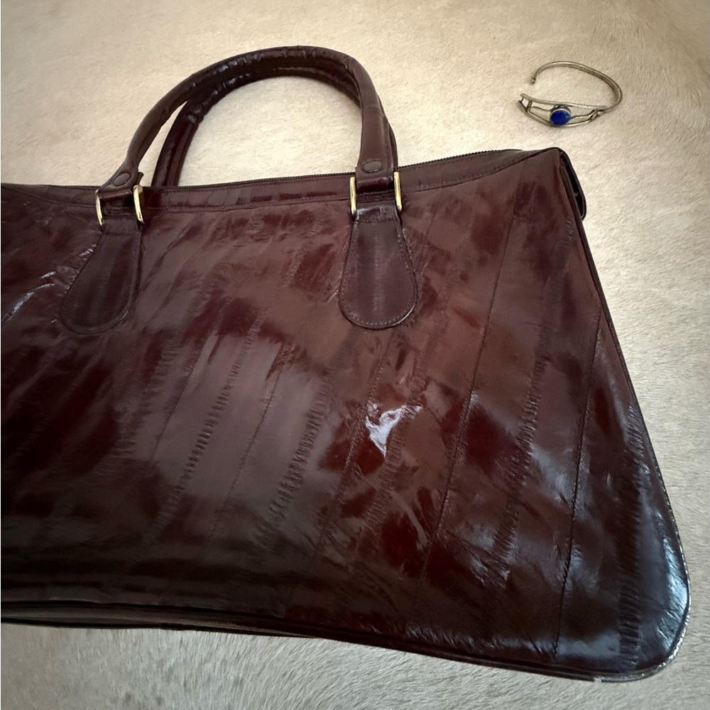 Quiet luxury Brown eel skin vintage Handbag - Picture 9 of 9